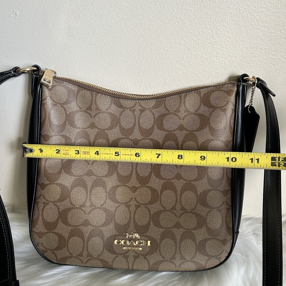 Coach File Bag Khaki Black Signature Coated Canvas — Excellent Condition - Picture 5 of 7
